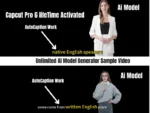 CapCut Pro 100GB template library showing YouTube intro templates, TikTok transitions, and Instagram Reels designs updated daily