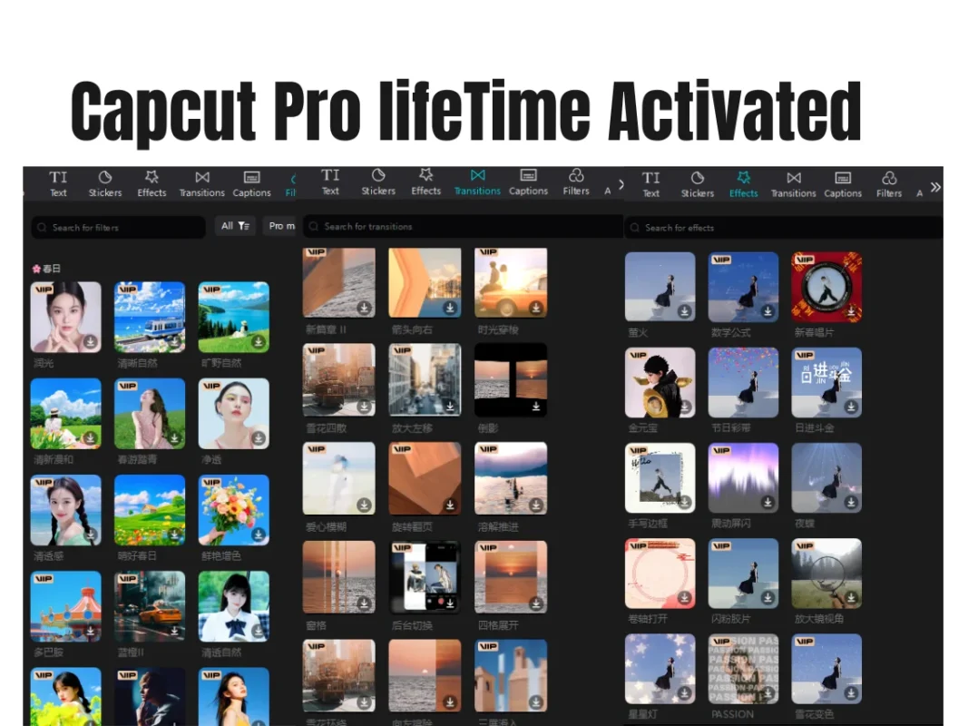 CapCut Pro user interface showing unlimited AI credits dashboard and monthly credit allocation features
